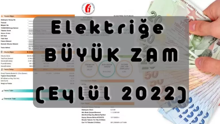 1 kwh elektrik kaç TL eylül 2022 zam